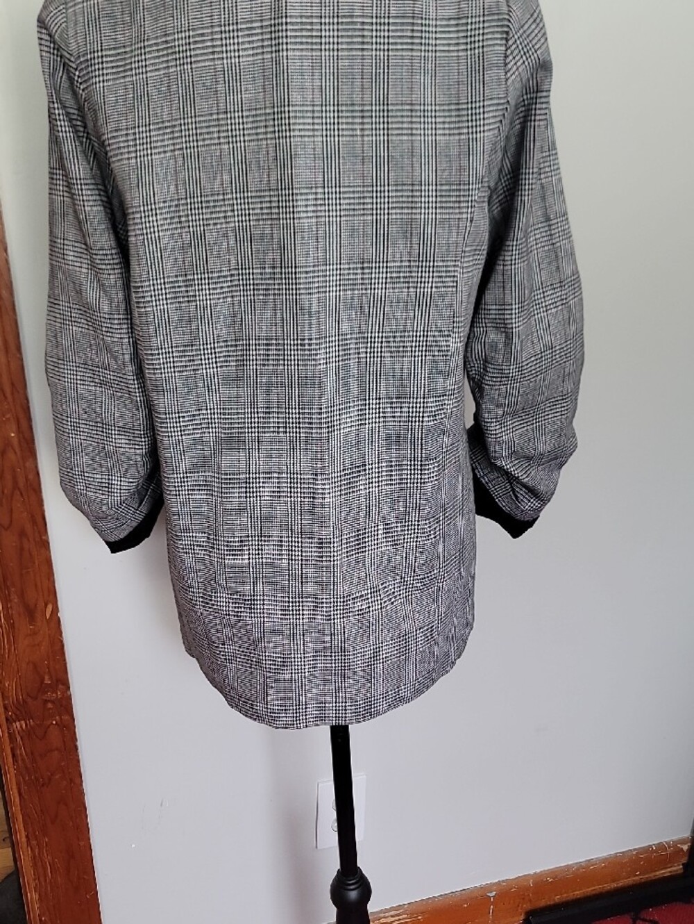 Retro Shinestar Black and White Plaid Open-Front Blazer - Picture 13 of 14